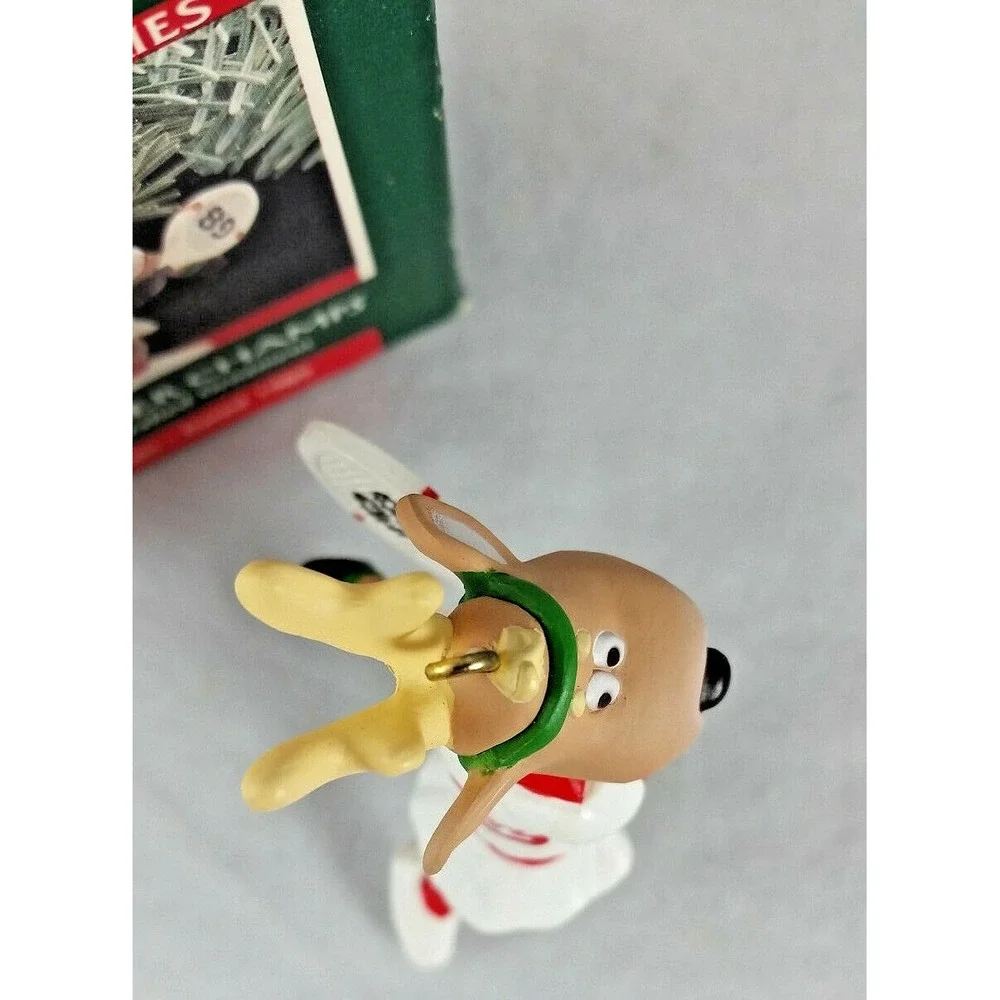 1989‎ Hallmark Keepsake Ornament Reindeer Champs Vixen Tennis Player Racket